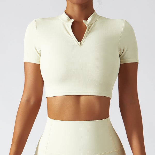 Half Zip Crop Top