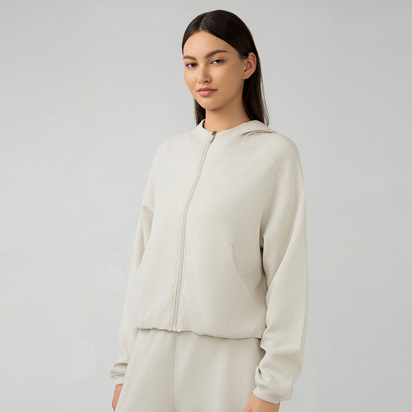 Women Hooded zipper coat