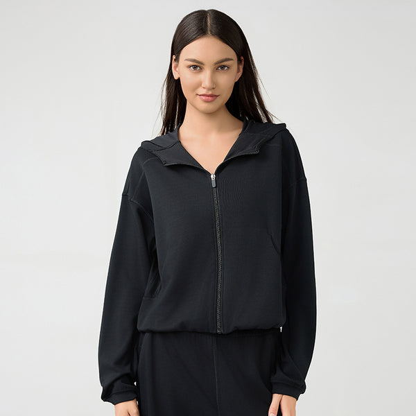 Women Hooded zipper coat