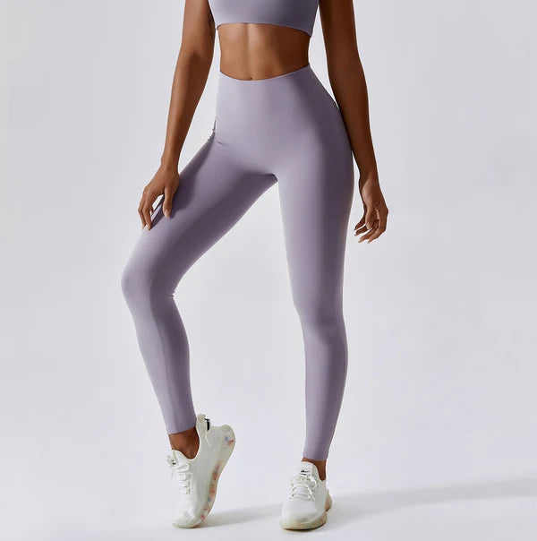 Lift Hip Leggings (Black & Light Purple Grey)